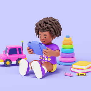 Child playing with toys